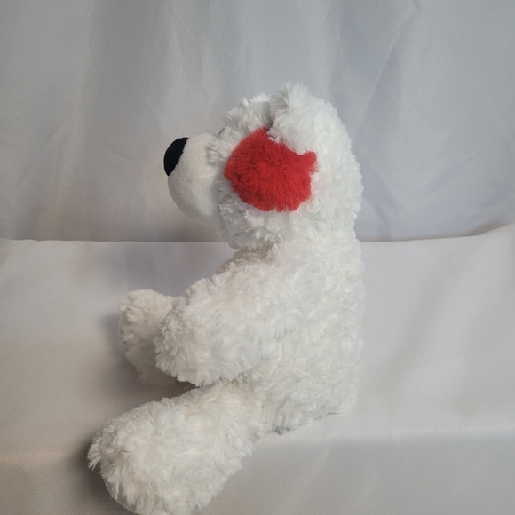 Gund Blizzard Polar Bear 12" Red Earmuffs Stuffed Animal Bear - Picture 4 of 8